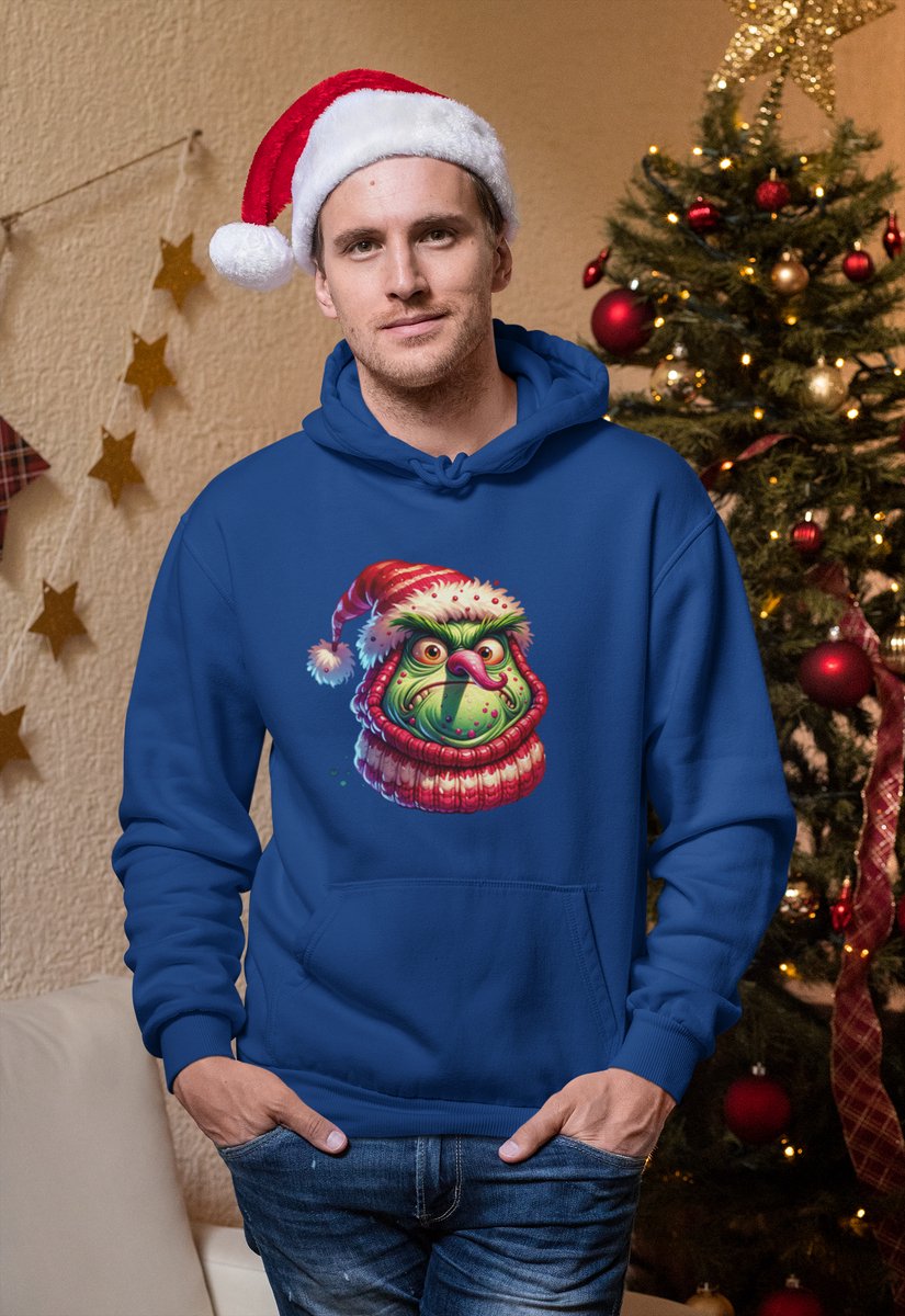 Grumpy Santa - Kersttrui - Kerst Trui Navy - Grappig Kersttrui - Maat M - Limited Edition
