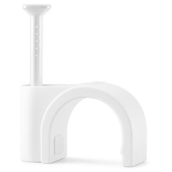 Clip de câble | Pince à ongles | Serre-câble | Porte-câble | 10 mm | 100 pièces | Blanc | Allteq
