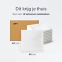 Set van 14 witte katoenen zakdoeken van 40x40 cm.