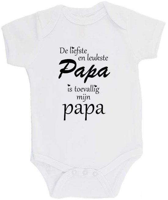 Combinaison 100 % coton « Le papa le plus doux et le plus gentil, c'est mon papa » Vaderdag Unisexe Katoen Wit/noir Tailles 56/62