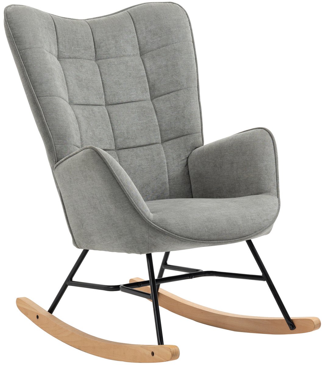 MEUBLES COSY FUNKEL - Scandinavische Schommelstoel Comfortabel Grijs