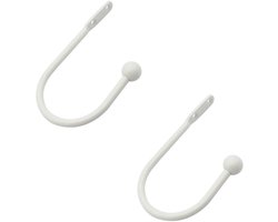 longziming -Set van 2 Metalen Gordijn Terughouders – Witte U-Vorm Houder met Wandmontage – Decoratieve Gordijnhaak voor Slaapkamer & Woonkamer – Stevig, Stijlvol & Eenvoudig te Installeren