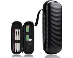 longziming -Schokbestendige Pennenetui – Hard EVA Etui met Grote Capaciteit – Ruime Pennenzak met Vakverdeling voor School & Kantoor – Zwart – 28×10×5 cm