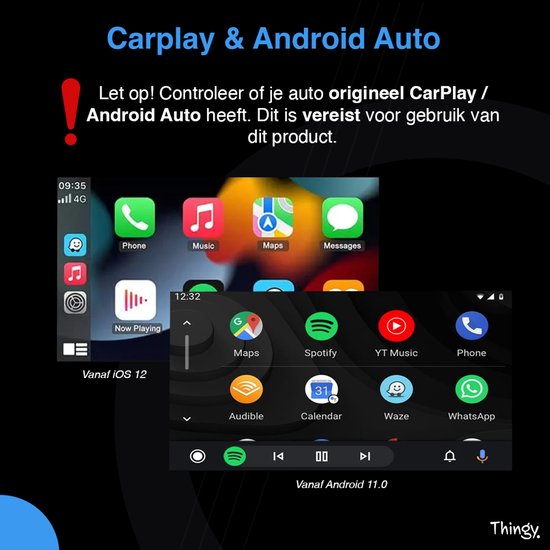 Premium 2-in-1 Carplay Dongle - Draadloos Carplay & Android Auto - Android Auto Dongle - Extra Klein Model - Snelle & Stabiele Connectie