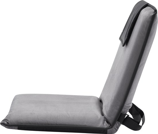 LIFEZEAL Vloerstoel met rugleuning, gevoerde vloerstoel, meditatiestoel met oppervlak van netstof, uittrekbare vloerstoel voor meditatie, yoga en camping (blauw