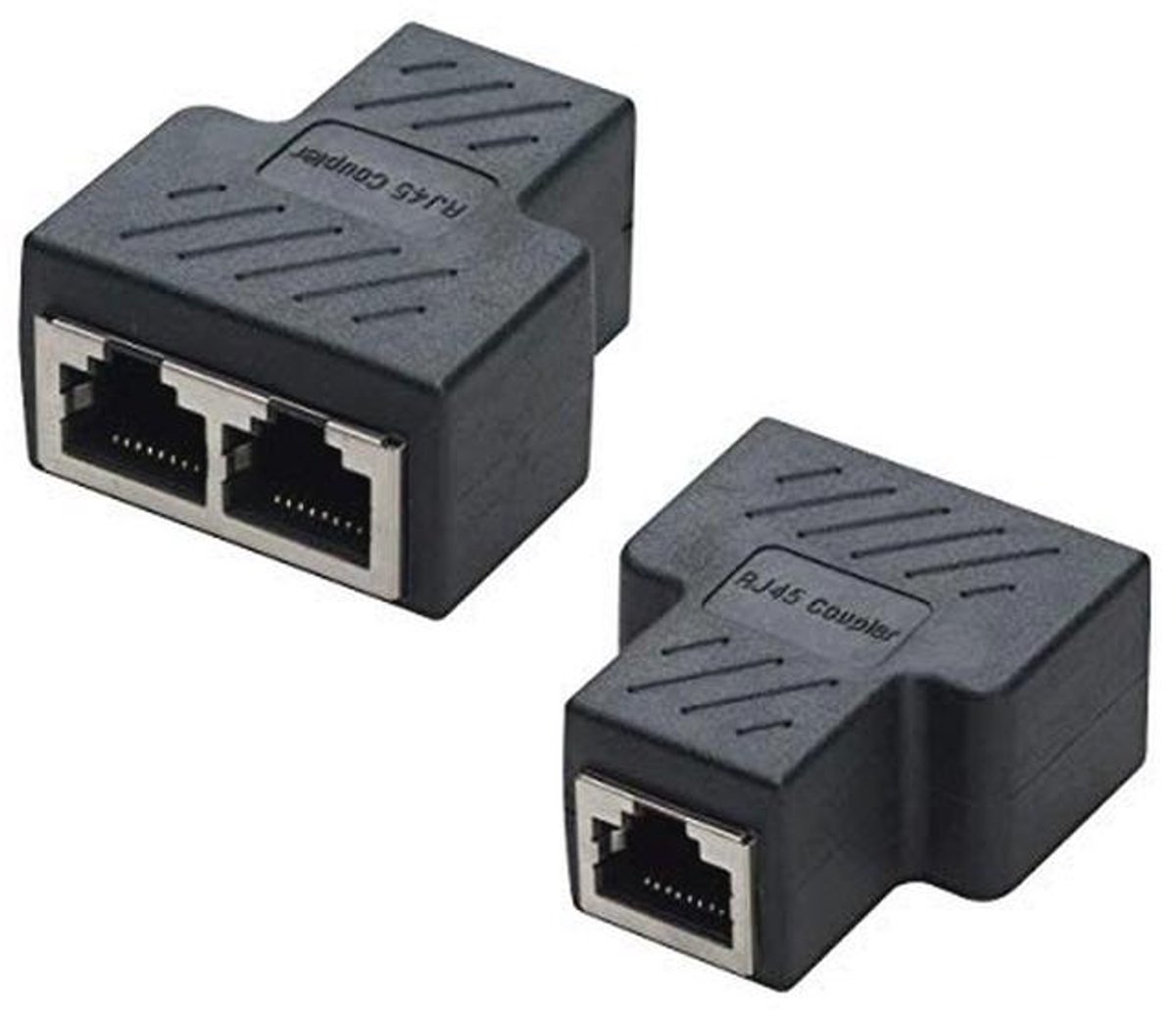 RJ45 Splitter Adapter - 1 naar 2 Dual Female Poorten voor LAN Netwerk