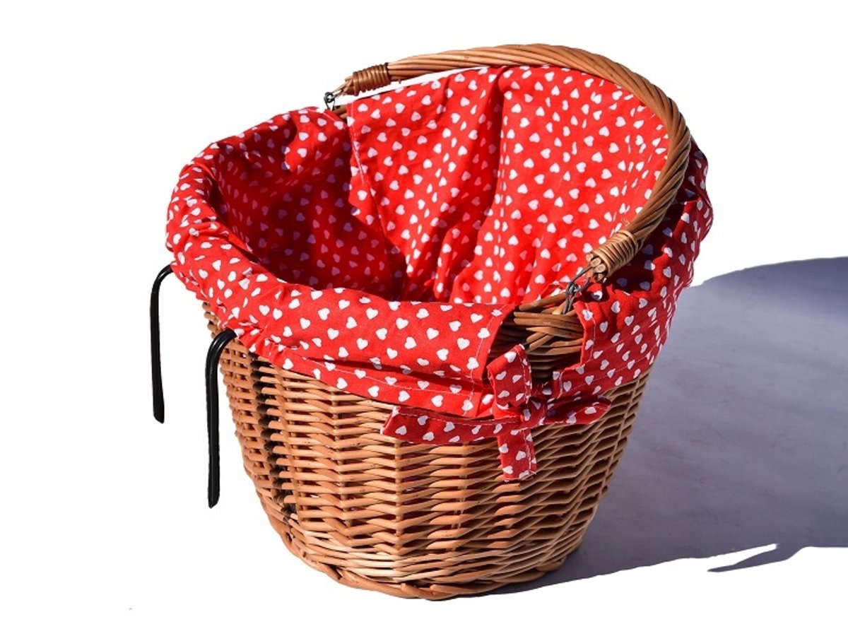 Rieten Fietsmand met Afneembare Voering - Voorop - 35L