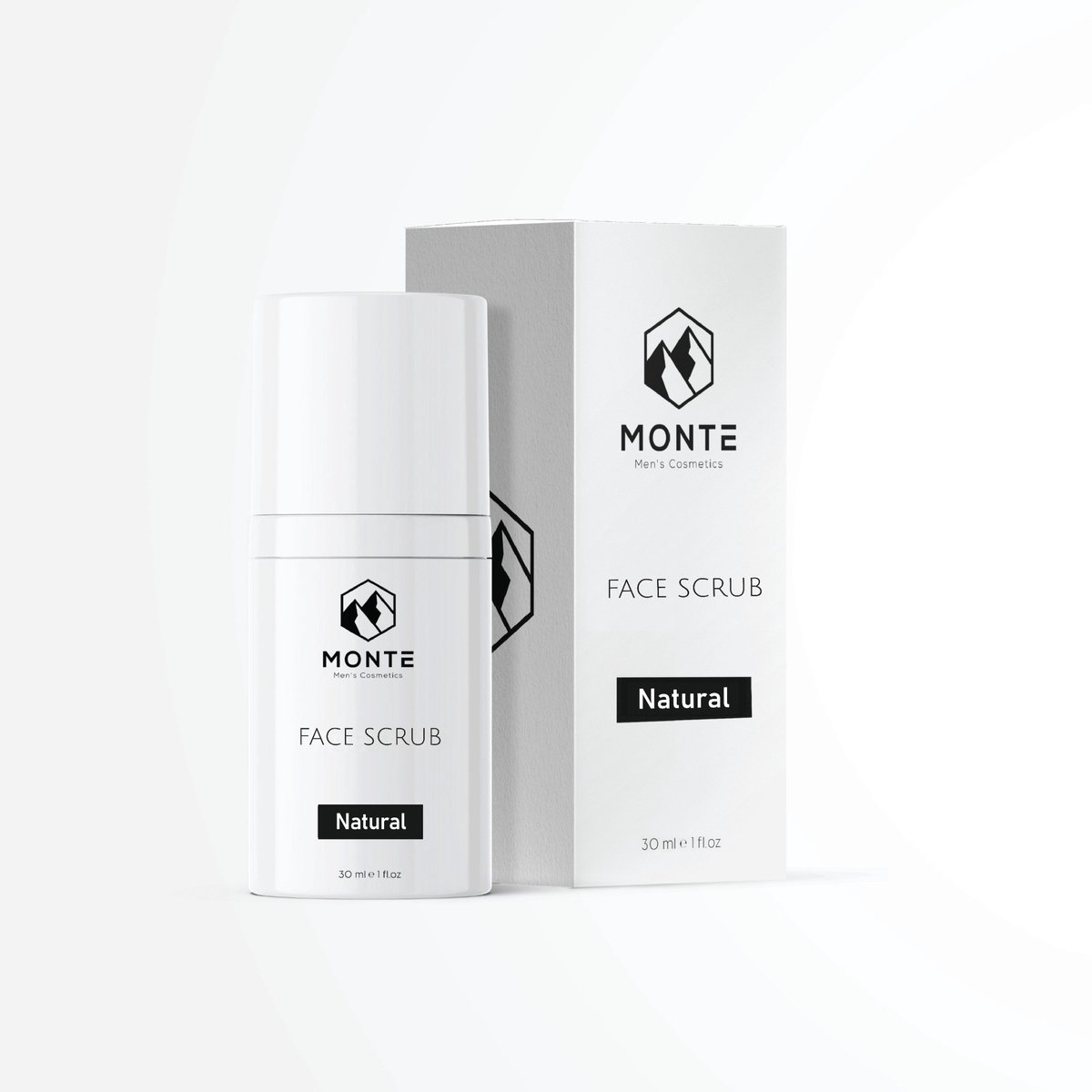 MONTE - Face Scrub Natural - 30ml - Gezichtsscrub Natuurlijk - Verwijdert onzuiverheden - Verzorgend - Verzachtend - Gezicht - Normale en gevoelige huid - Gezichtsverzorging - Man en Vrouw