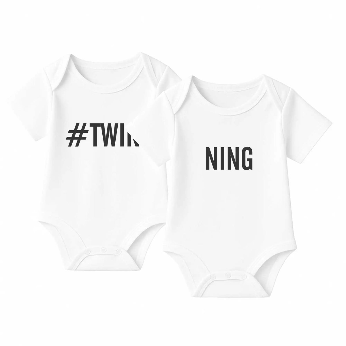 Romper #TWINNING - wit - korte mouw