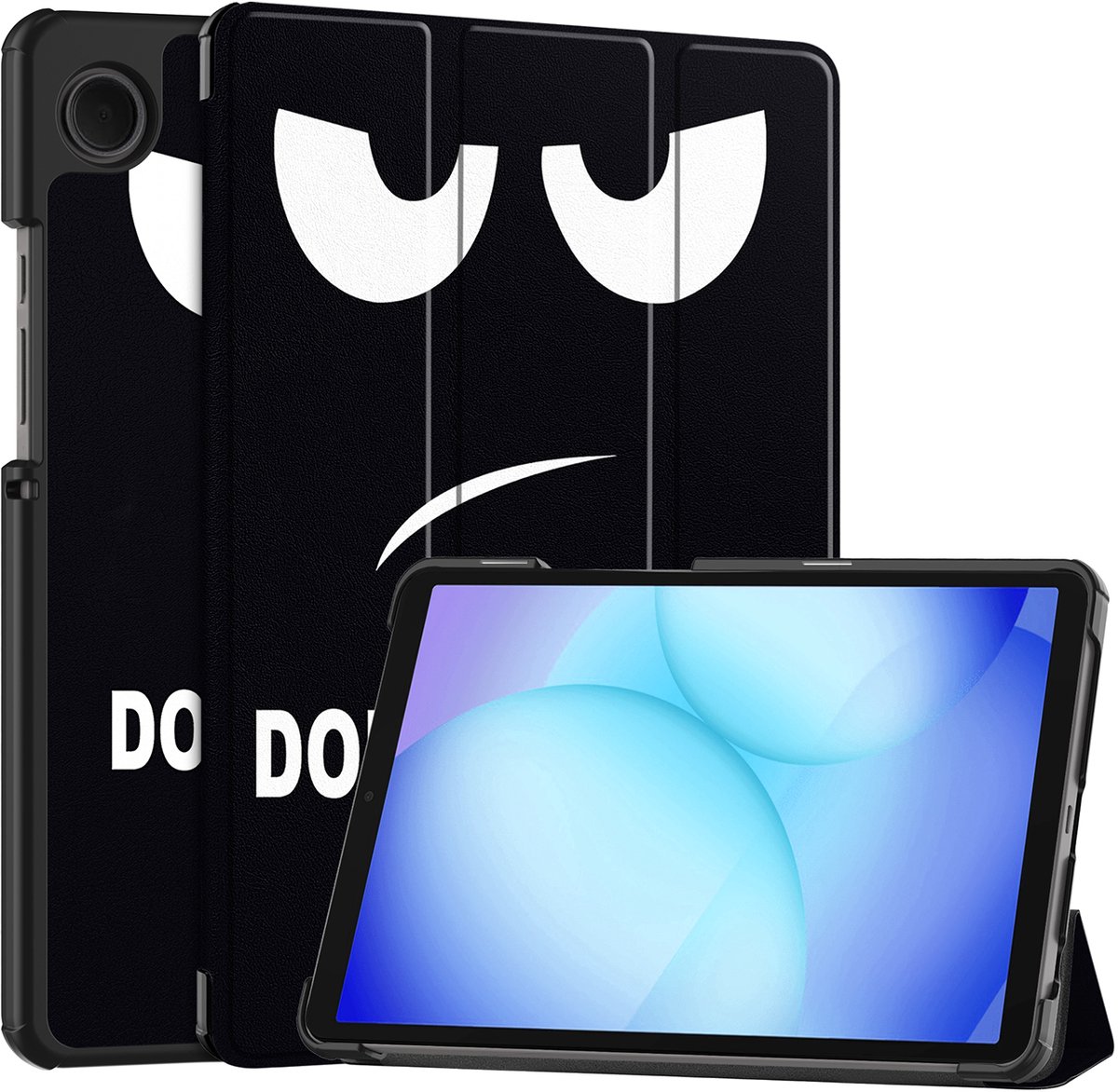 Hoesje - Geschikt voor Samsung Galaxy Tab A11 Plus / A9 Plus - Dun & Stevig - Hardcover Book Case - Trifold Bookcase Hoes - Hard Cover - Tablethoes - Don't Touch Me