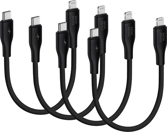 Usb C naar geschikt voor iPhone kabels - Geschikt voor Lightning naar usb C - Oplaadkabel - 30cm - 4 stuks - Kort - Voordeelbundel