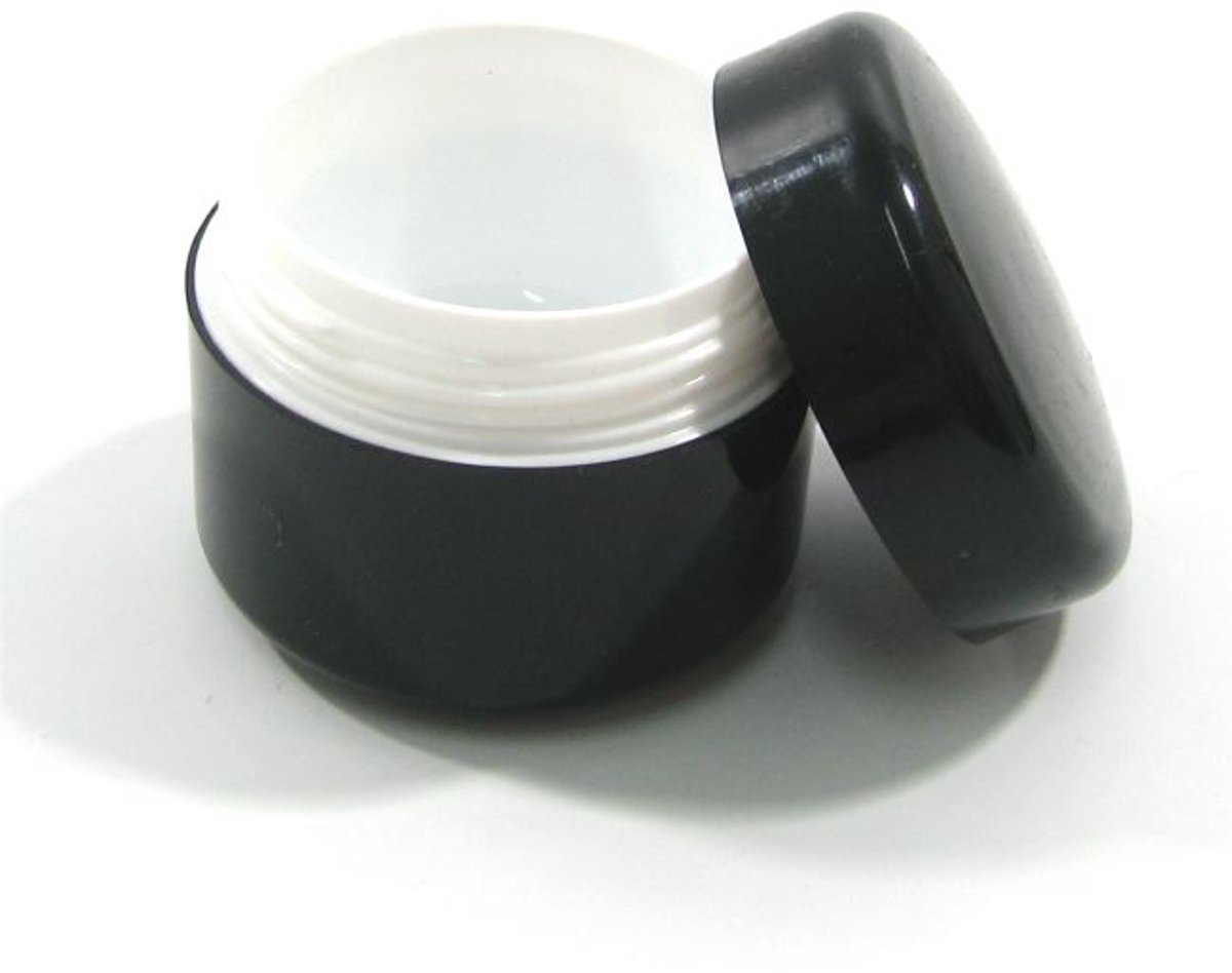Zwarte Potje met Thermos voor Cosmetica, Gel, Acryl - 15ml Zwart