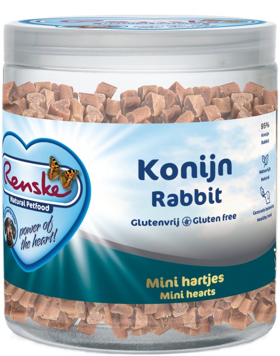 Renske Gezonde Beloning Mini Hartjes - Verwensnacks - Konijn 300 g