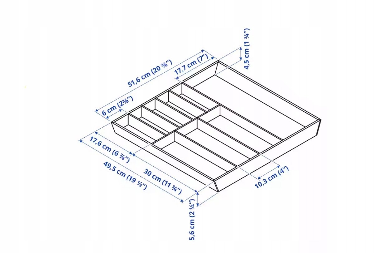 IKEA UPDATE Bamboe Bestekorganizer 52x50 cm