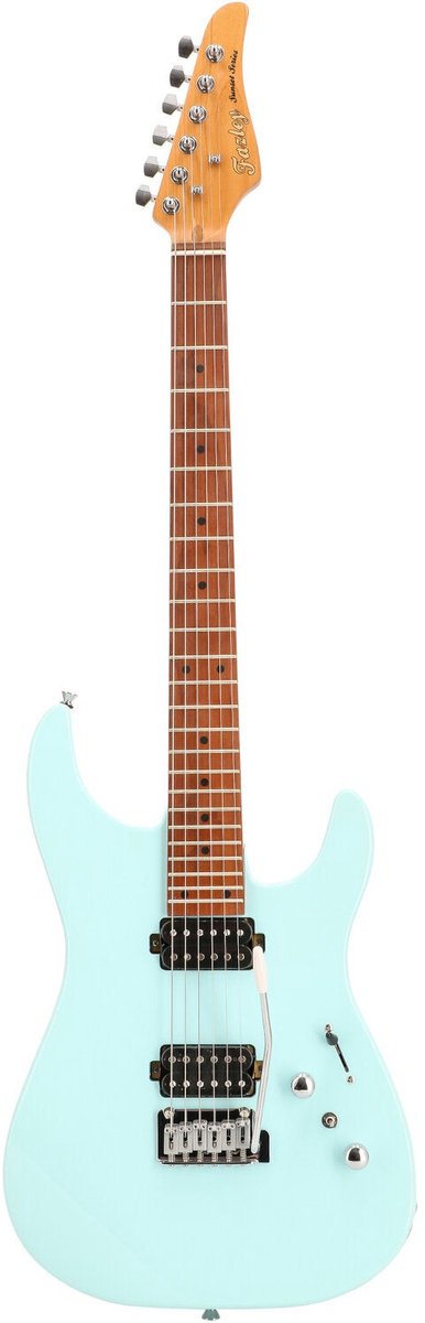 Fazley Sunset Series Sand Shark Sky Blue elektrische gitaar met gigbag