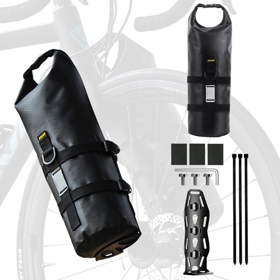 Sacoches de cadre REFTTENW pour vélo de route 5L - Set de 12 - Sacoches avec support - Sacoches étanches - Matériel de montage inclus - Adaptées aux Vélos de course - Zwart