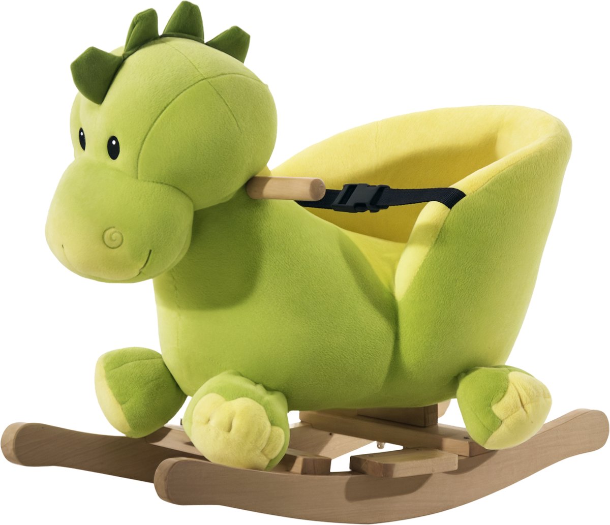 HOMCOM - Kinderschommelpaard - Hout - 60x33x45cm - Groen