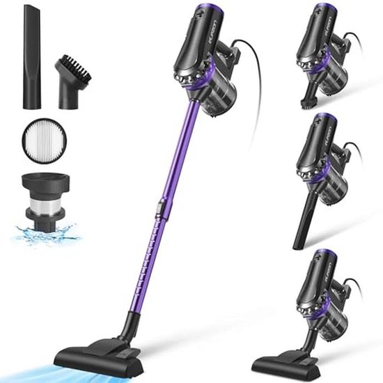 Krachtige zakloze stofzuiger met lange kabel voor alle vloertypes