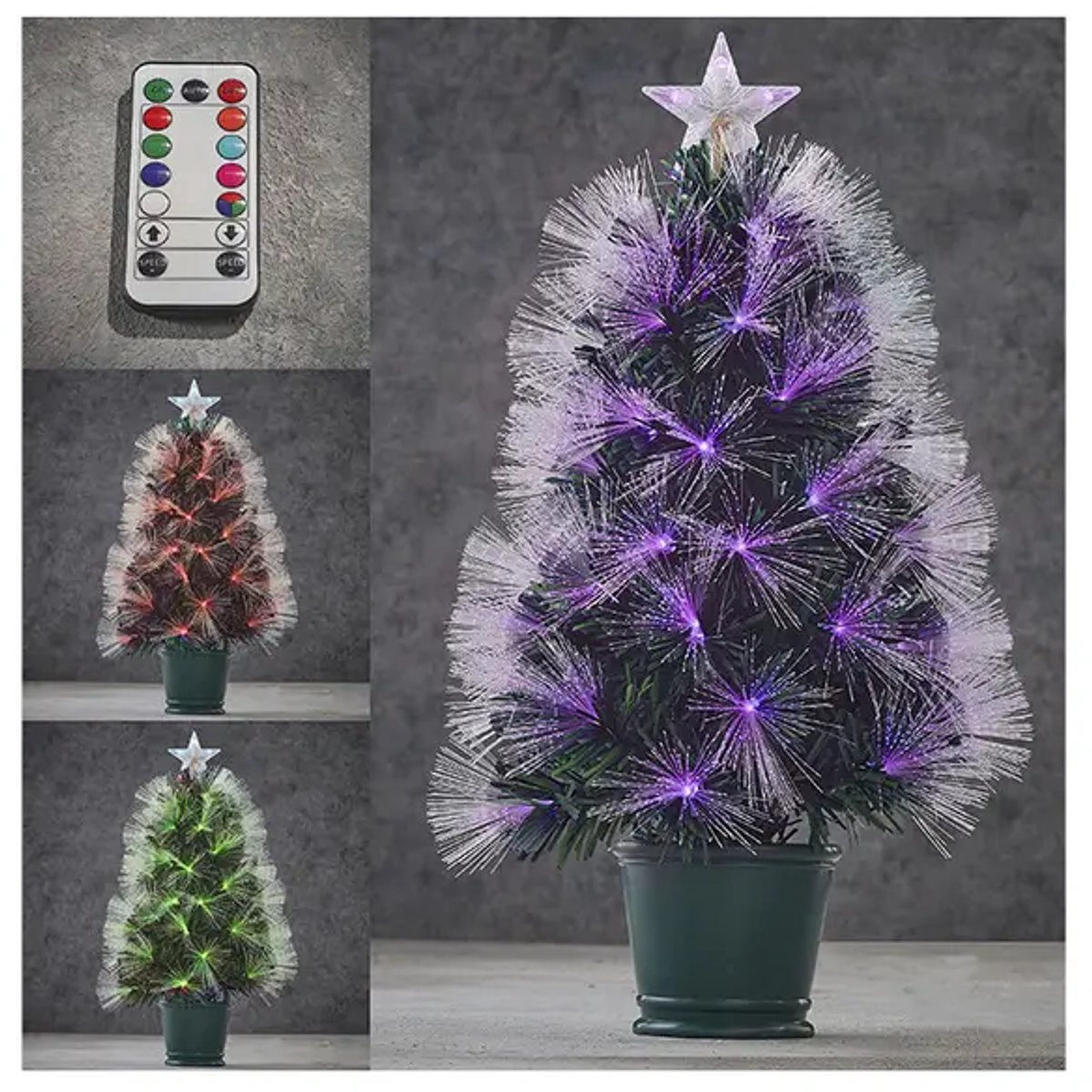 Luca Lighting - Greenville boom fibre optic multicolour 65led 60 function controller remote controller - h60xd30cm - Woonaccessoires en seizoensgebondendecoratie  (Europese stekker )
