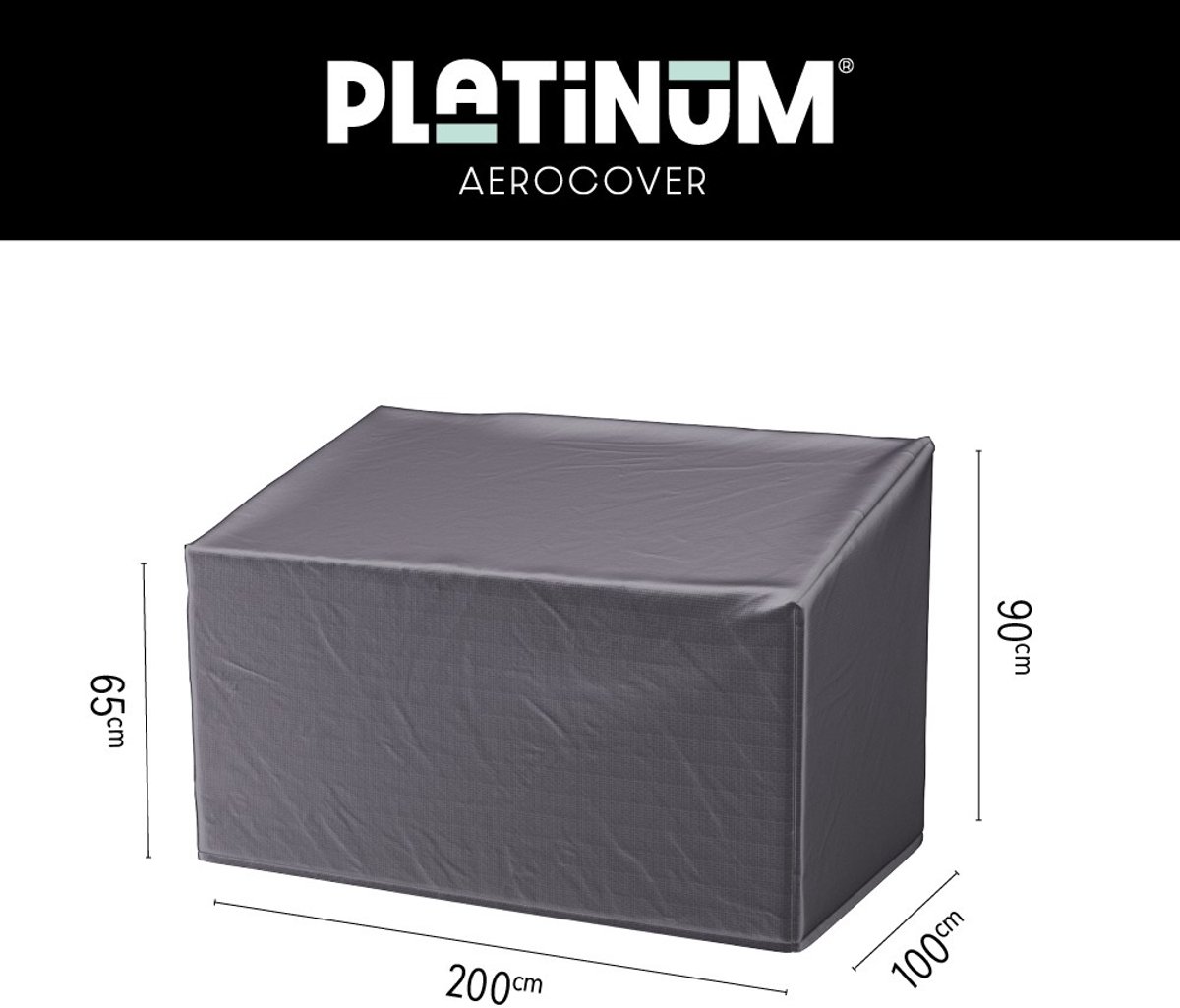 Platinum AeroCover - Loungebankhoes - 200x100xH65/90cm - Ademend - Waterproof - Hoge kleurechtheid Antraciet