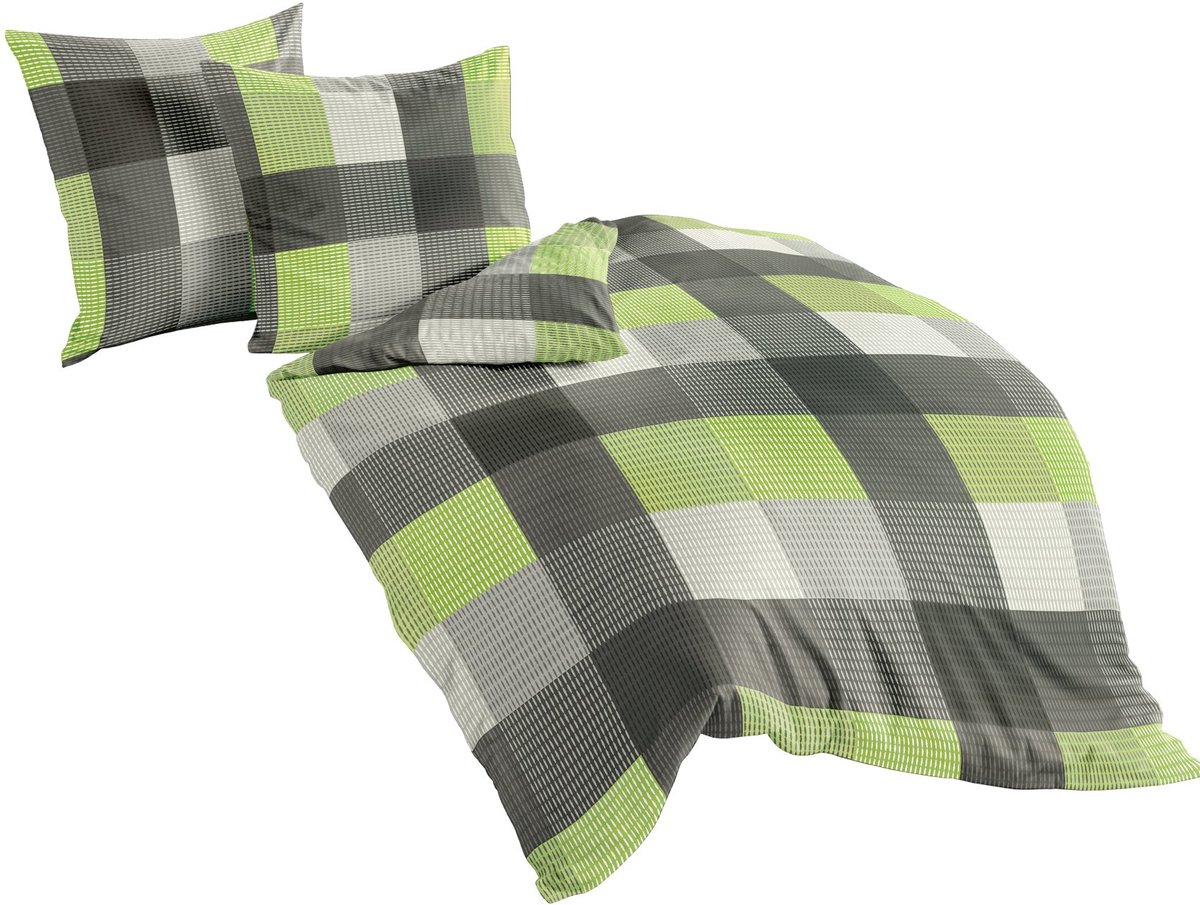Unyqoos Hoge kwaliteit flanellen dekbedovertrekset in kiwi 155 x 220 cm