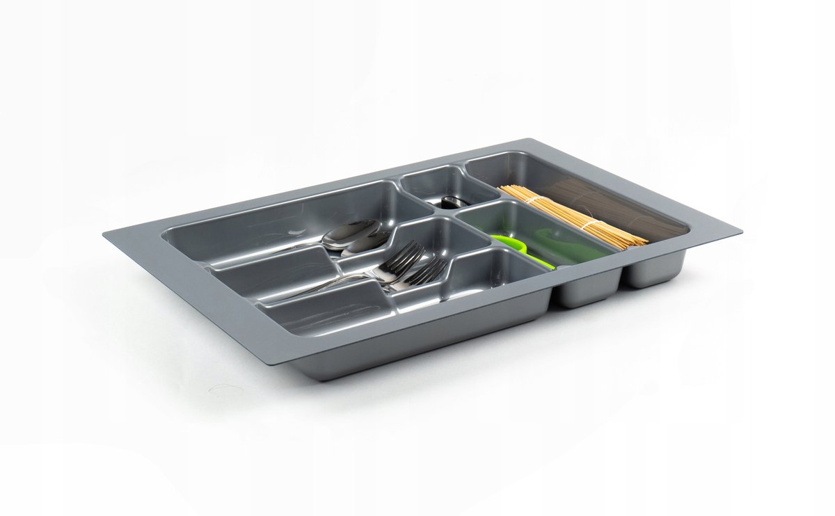 Metalen Bestekbak Lade Organizer 40cm Grijs - Verstelbaar