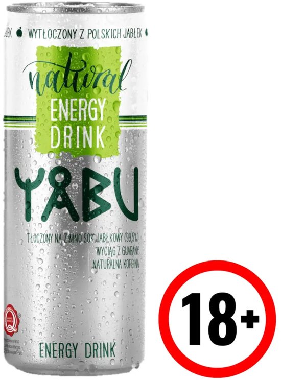 YABU Natural – Energiedrank – Natuurlijk Appelsap – Guarana – 250 ml