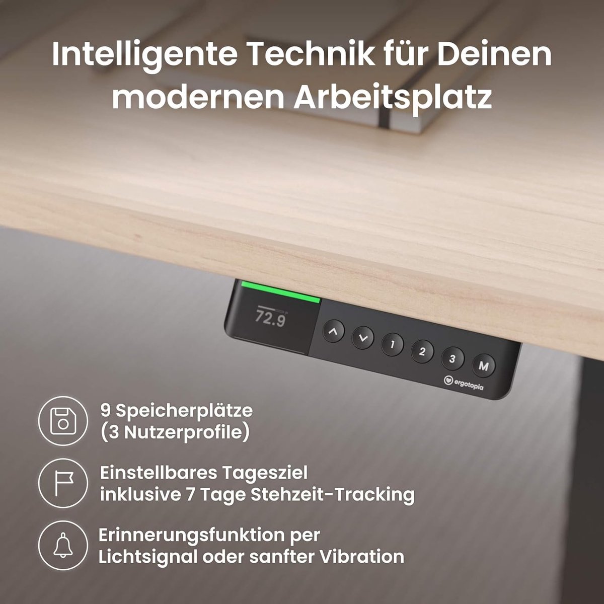 Elektrisch Zit-Sta Bureau Altameubel UltraLift Pro X160 White Edition – In Hoogte Verstelbaar Bureau 160x80 cm – Ergonomisch Sta Bureau Met OLED Display, 9 Geheugenstanden, Fluisterstille Dual ErgoQuiet Motoren, Esdoorn Houten Blad & Wit Frame – 62.5