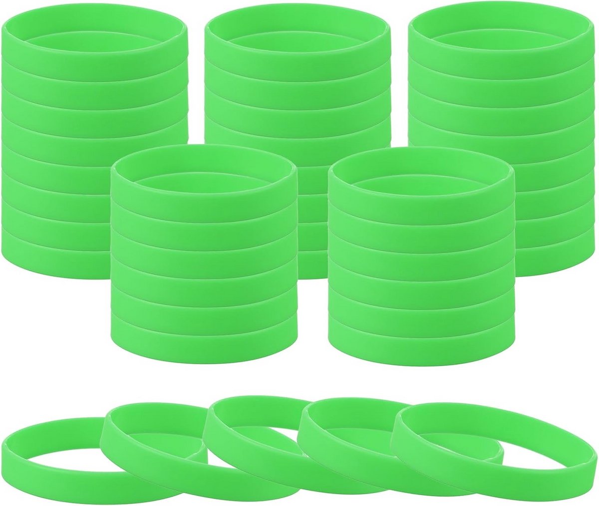 Set van 10 Elastische Siliconen Polsbandjes voor Sport, Feest en Evenementen