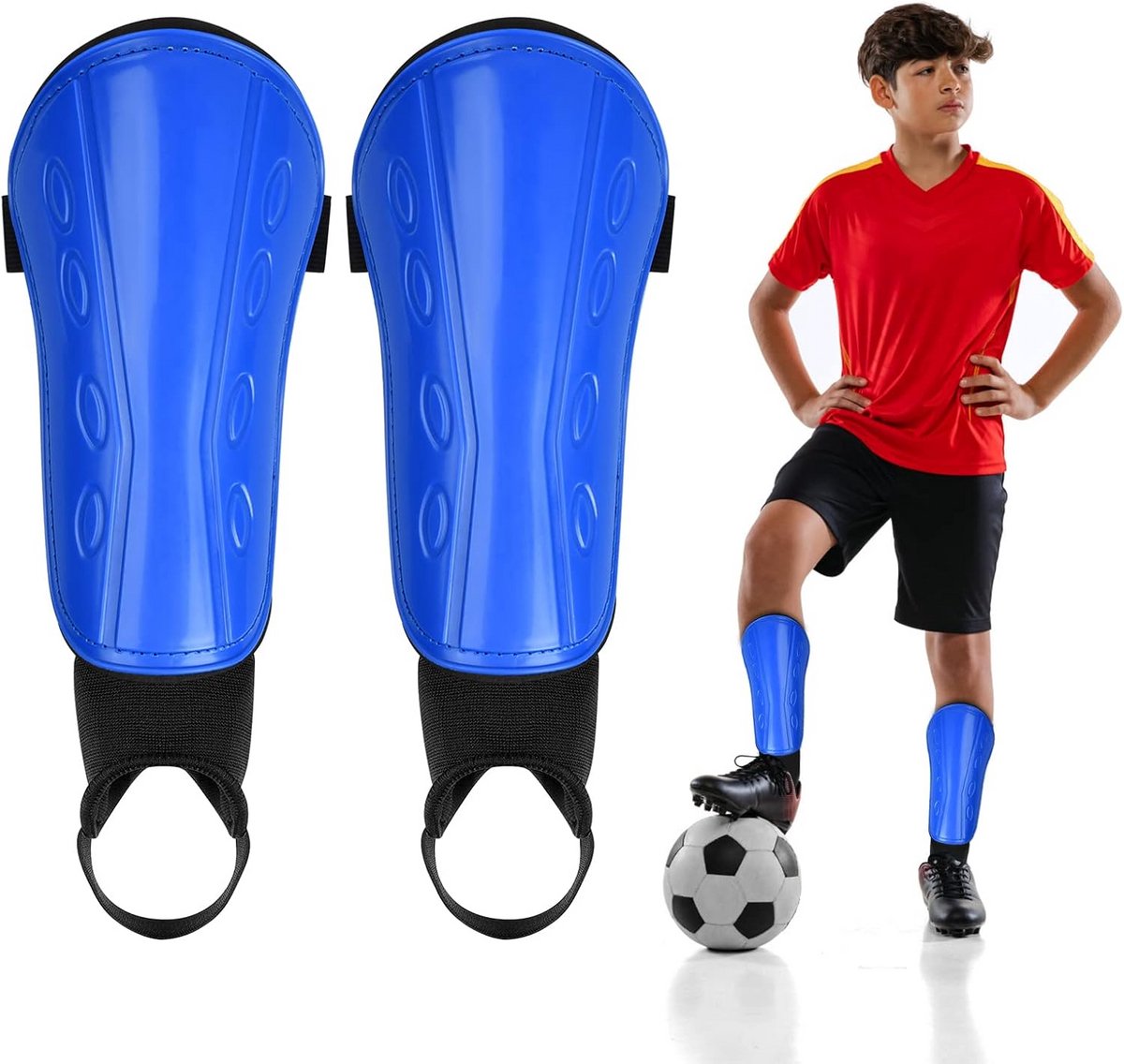 Scheenbeschermers Voetbal Kinderen met Enkelbescherming - Ademend en Schokdempend