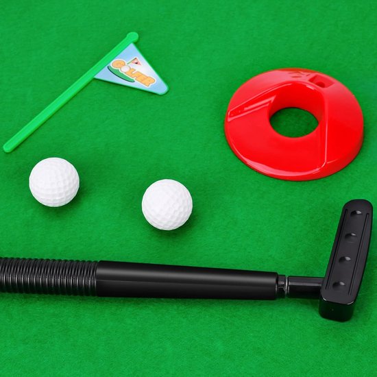 Dailygoods- Minigolfspel Grappig Toiletspel - Golfclub 64 cm - Kunstgras - Doelgat met Vlag - 2 Golfballen - Hoogwaardig Materiaal van Dailygoods — afbeelding 3