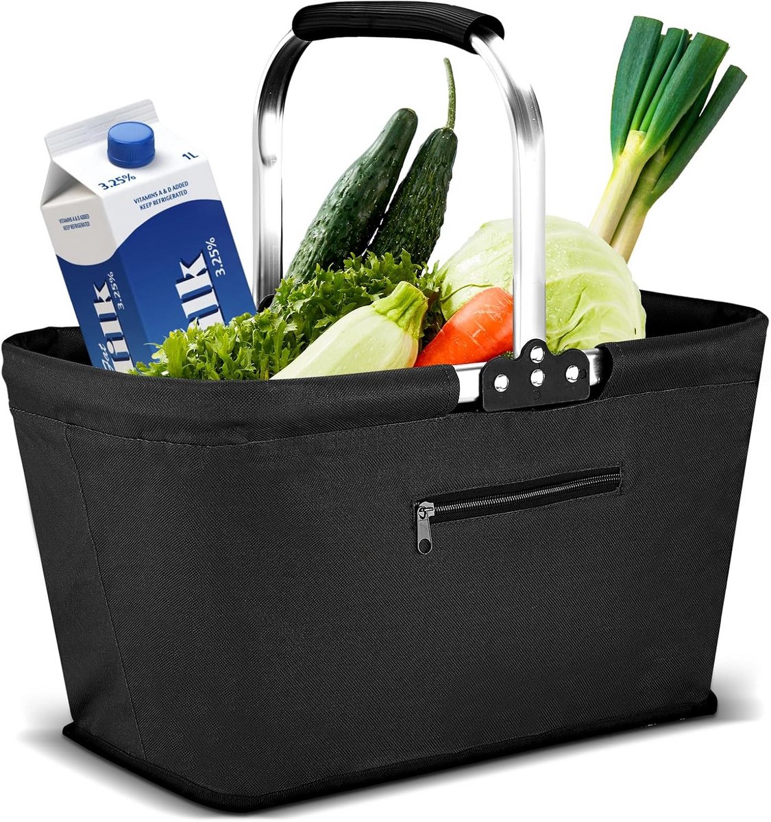 Grote Opvouwbare Boodschappentas 30L - Robuuste Picknickmand met Comfortabele Handvatten
