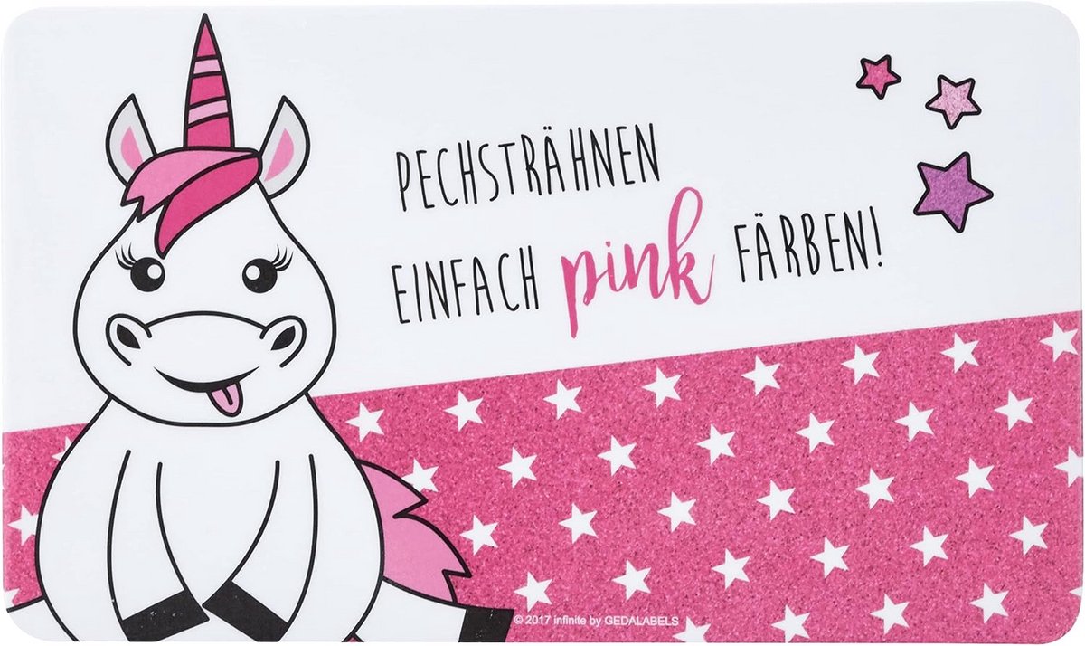 Ontbijtplank met Eenhoornprint Melamine Roze Wit