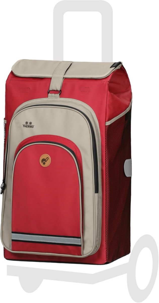 Grote Boodschappentas voor Winkelwagen - Rood - 62 Liter met Koelvak en Trolleyfunctie