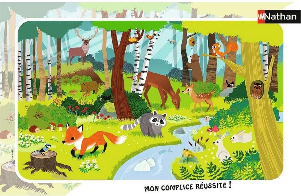 Kinderpuzzel Met Lijst 15 Delen Bosdieren Vanaf 3 Jaar