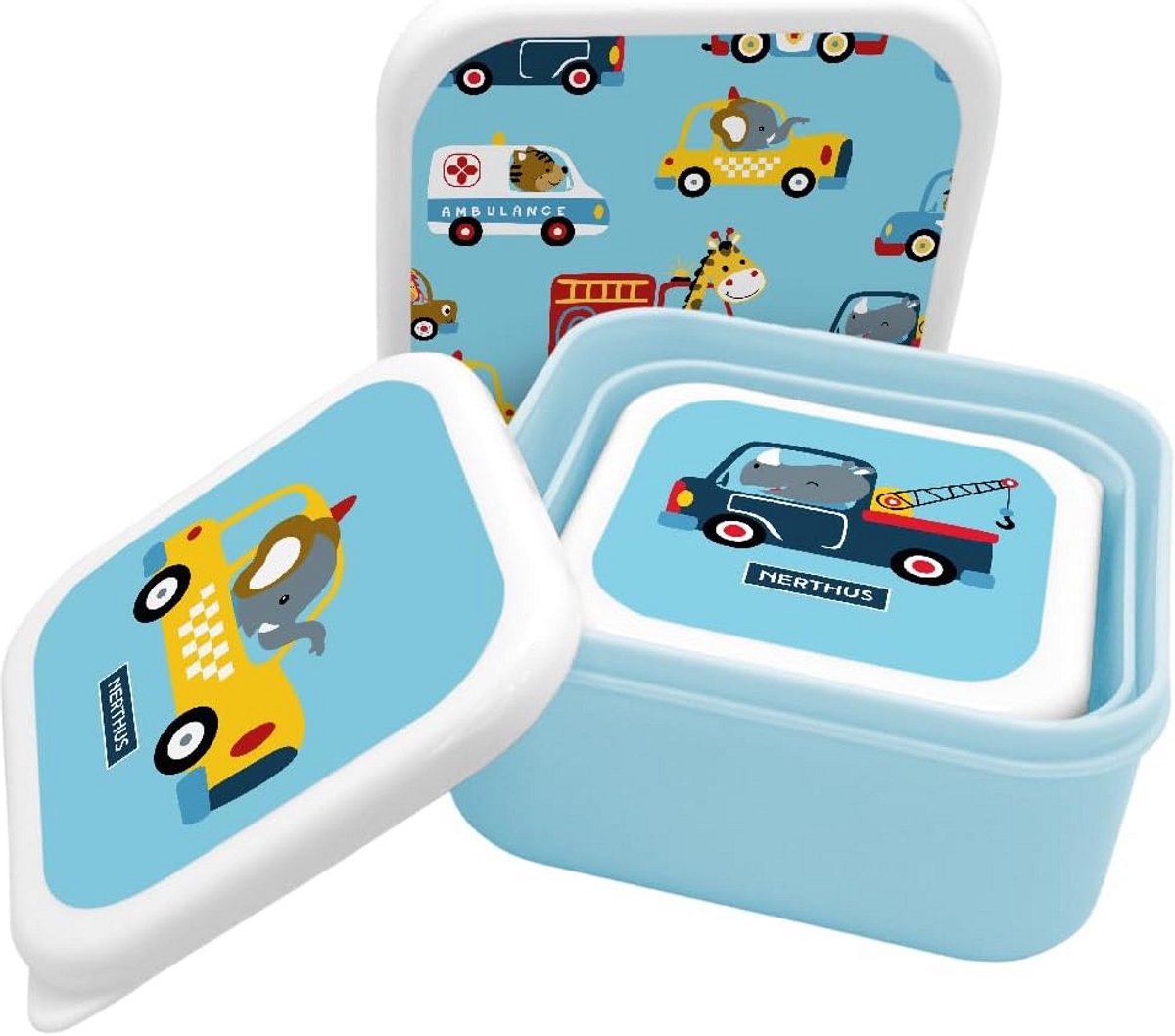 Set van 3 Stapelbare Broodtrommels voor Kinderen - BPA-vrij en Lekdicht