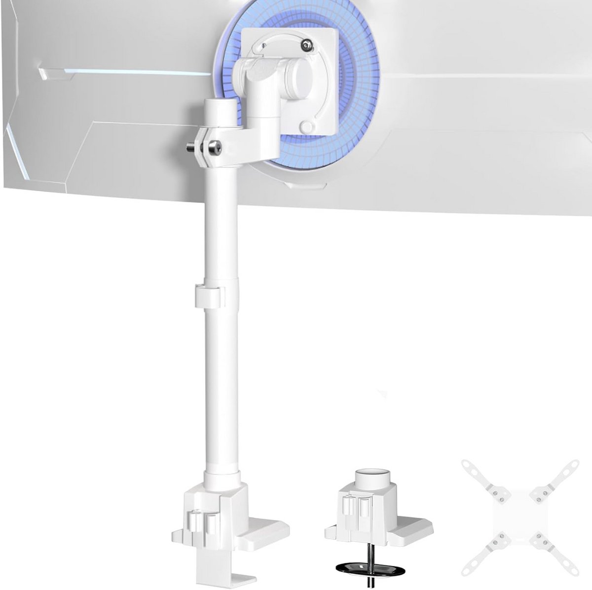 Verstelbare Monitorstandaard voor 1 Scherm 24-57 inch - Wit