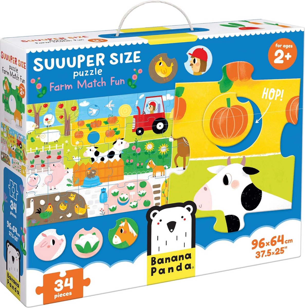 Extra Grote Puzzel Boerderij Plezier 2+ Jaar Leren en Spelen
