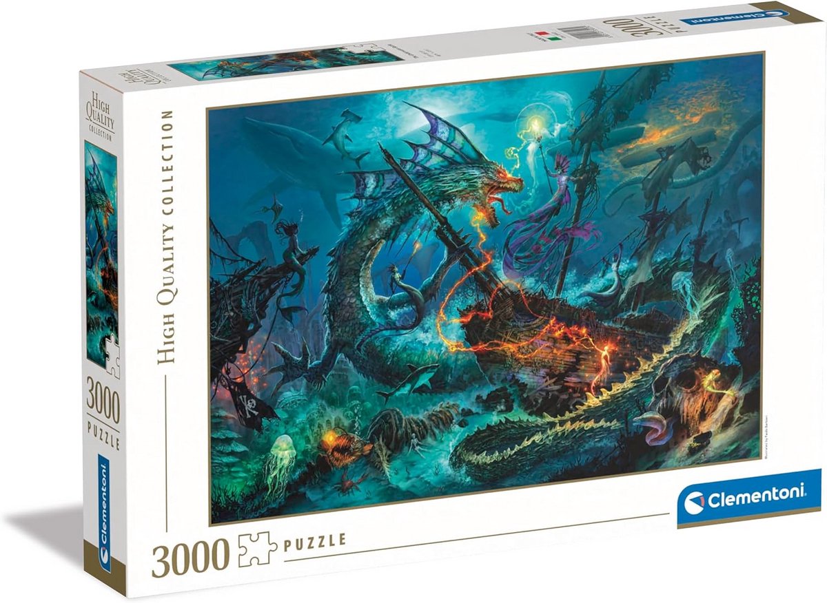 Grote Puzzel 3000 Stukjes - Onderwater Gevecht - Puzzel voor Volwassenen, Gemaakt in Italië