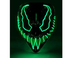 Griezelig LED Masker met Lichtgevend Demonen Gezicht voor Halloween en Feestjes