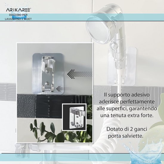 Bidet-set, handdouche met slangadapter, douchehouder voor bidet toilet