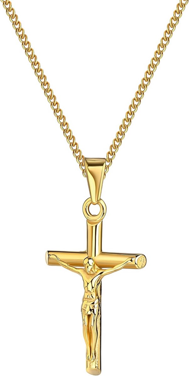 Kruis Hanger Necklace met Fijne Gouden 18K Vergulde Collier voor Dames en Heren