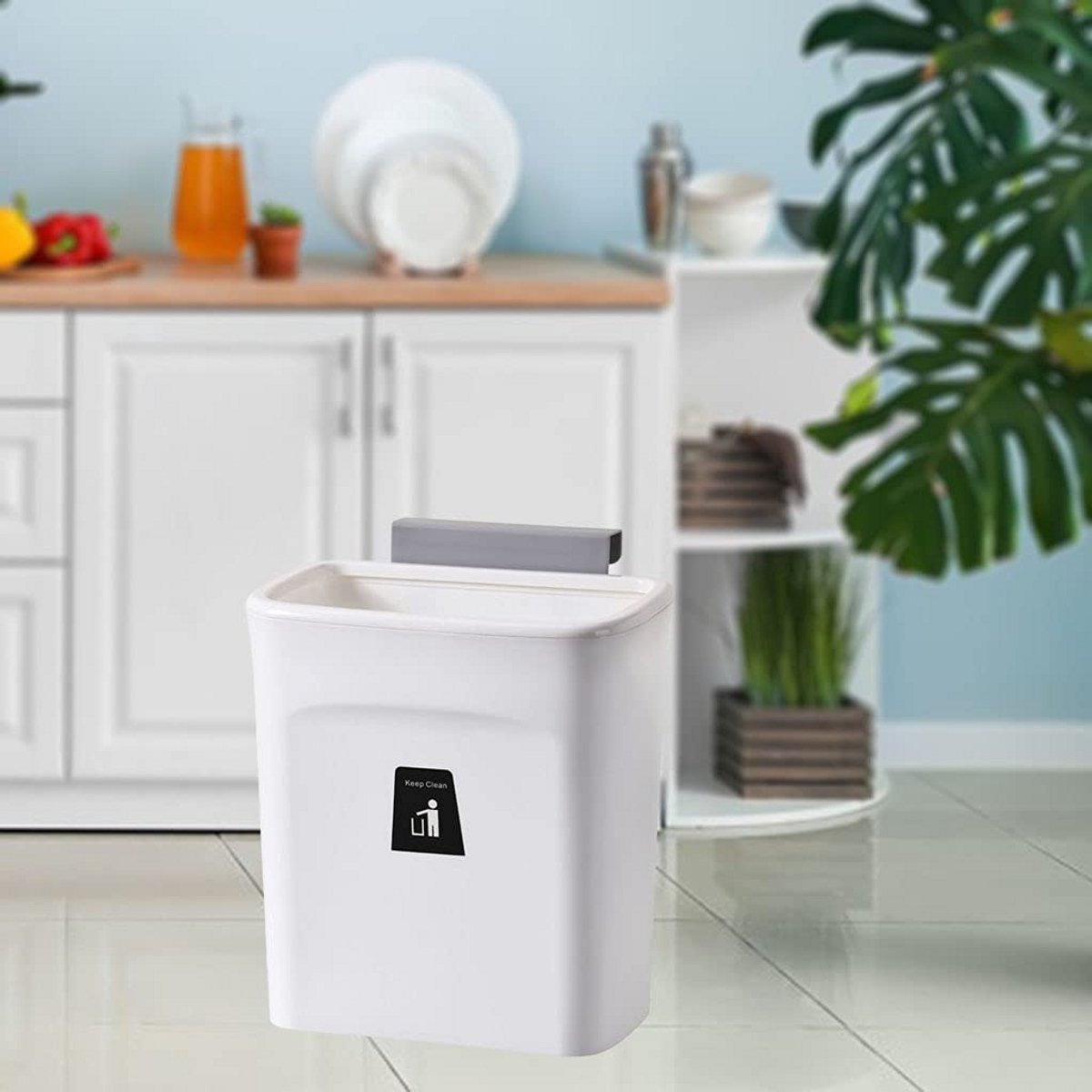 Wandafvalbak met Deksel voor Keuken en Badkamer - Ophangbaar aan Kastdeur