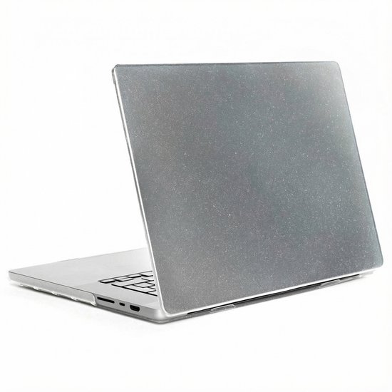 Housse d'ordinateur portable transparente à paillettes argentées, pour MacBook Pro 14 pouces.