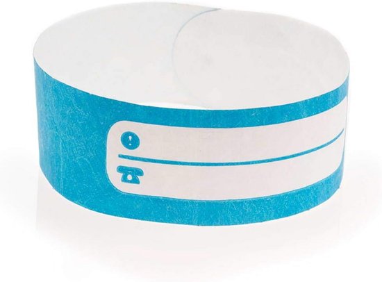 PATIKIL Papieren Polsbandjes – 300 Stuks, Waterdicht, PP-synthetisch Papier, 254 X 20 Mm, Zelfklevend, Blauw, Voor Concerten, Festivals En Evenementen
