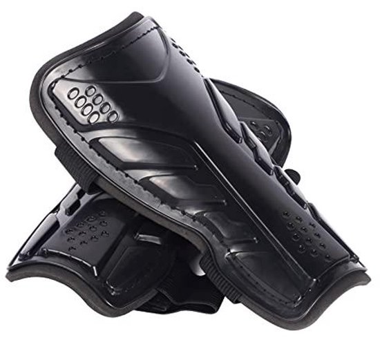 Protège-tibias - Protège-tibias de football - Protection efficace pour tibia et mollet - 1 paire - Pour enfants 5-12 ans Zwart