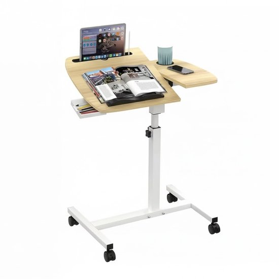 Elektrisch Verstelbaar Laptopbureau Houtkleur – Opvouwbaar Sta ...