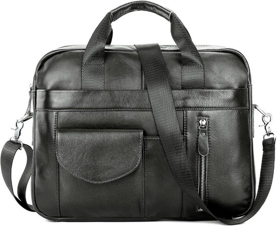 Kasgo Schoudertas voor heren, waterdicht, gewaxt canvas van echt leer, aktetas past 15,6 inch laptop, vintage laptoptas, schoudertas met afneembare riem, herbruikbaar, grijs, Retro