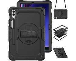 Accezz Tablet Hoes - Geschikt voor Samsung Galaxy Tab S10 Plus / Galaxy Tab S9 11.0 inch FE Plus / Galaxy Tab S9 11.0 inch Plus - Backcover Shoulder Strap - Zwart