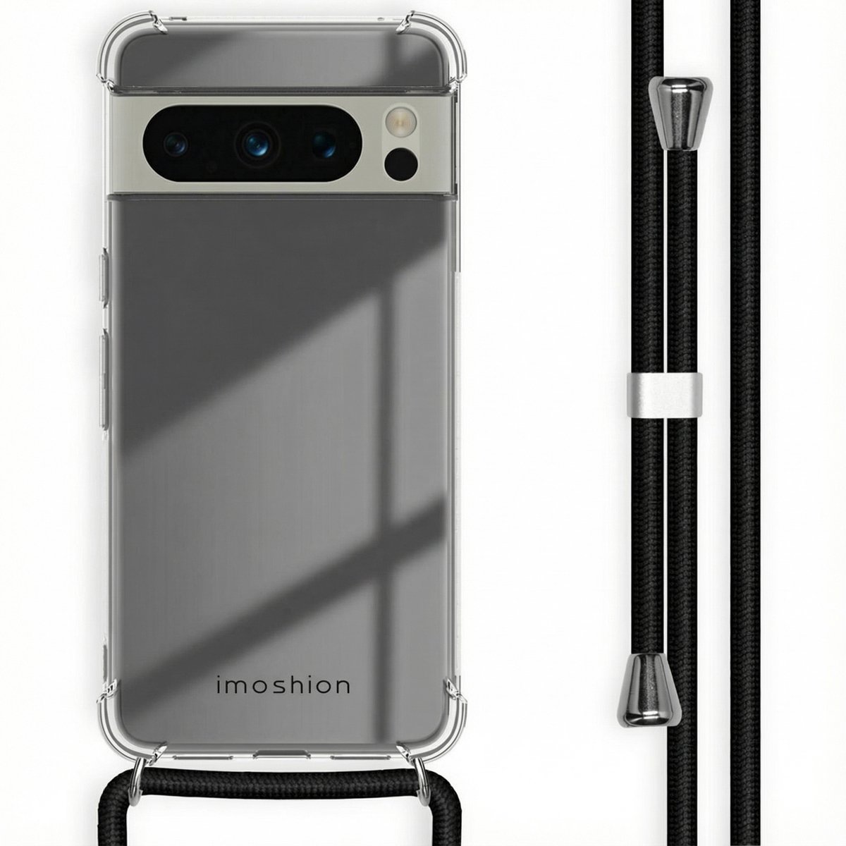 imoshion Hoesje - Geschikt voor Google Pixel 8 Pro - Backcover met koord - Zwart
